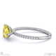 yellow lab grown diamond east west pear cut side stones engagement ring white gold with 9k white gold metal and pear shape diamond