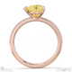 yellow lab grown diamond east west heart side stones engagement ring rose gold with 9k rose gold metal and heart shape diamond