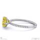 yellow lab grown diamond heart cut east to west pave engagement ring white gold with 18k white gold metal and heart shape diamond