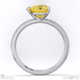 yellow lab grown diamond heart cut east to west pave engagement ring white gold with 18k white gold metal and heart shape diamond