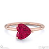 spinel east to west heart cut solitaire engagement ring rose gold with 9k rose gold metal and heart shape diamond