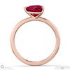 spinel east to west heart cut solitaire engagement ring rose gold with 9k rose gold metal and heart shape diamond