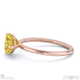 yellow natural diamond east west heart cut solitaire engagement ring rose gold with 9k rose gold metal and heart shape diamond