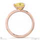 yellow natural diamond east west heart cut solitaire engagement ring rose gold with 9k rose gold metal and heart shape diamond