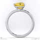 yellow lab grown diamond east west heart solitaire engagement ring white gold with 9k white gold metal and heart shape diamond