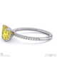 yellow lab grown diamond radiant cut east to west pave engagement ring white gold with 9k white gold metal and radiant shape diamond