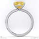 yellow lab grown diamond radiant cut east to west pave engagement ring white gold with 9k white gold metal and radiant shape diamond