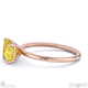 yellow natural diamond east west radiant cut solitaire engagement ring rose gold with 18k rose gold metal and radiant shape diamond