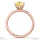 yellow lab grown diamond cushion cut hidden halo engagement ring rose gold with 18k rose gold metal and cushion shape diamond