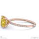 yellow natural diamond princess cut hidden halo side stones engagement ring rose gold with 18k rose gold metal and princess shape diamond