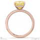 yellow natural diamond princess cut hidden halo side stones engagement ring rose gold with 18k rose gold metal and princess shape diamond