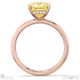 yellow natural diamond princess cut hidden halo engagement ring rose gold with 9k rose gold metal and princess shape diamond
