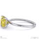 yellow lab grown diamond princess hidden halo engagement ring platinum with platinum metal and princess shape diamond