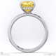 yellow lab grown diamond princess hidden halo engagement ring platinum with platinum metal and princess shape diamond