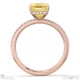 yellow lab grown diamond asscher cut hidden halo side stones engagement ring rose gold with 9k rose gold metal and asscher shape diamond