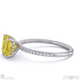 yellow natural diamond hidden halo asscher side stone engagement ring white gold with 9k white gold metal and asscher shape diamond