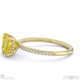 yellow natural diamond asscher cut hidden halo side stones engagement ring yellow gold with 9k yellow gold metal and asscher shape diamond