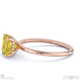 yellow lab grown diamond asscher cut hidden halo engagement ring rose gold with 18k rose gold metal and asscher shape diamond