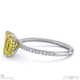 yellow natural diamond emerald cut hidden halo side stones engagement ring white gold with 18k white gold metal and emerald shape diamond