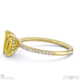 yellow natural diamond emerald cut hidden halo side stones engagement ring yellow gold with 18k yellow gold metal and emerald shape diamond