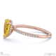 yellow natural diamond pear cut hidden halo sidestones engagement ring rose gold with 9k rose gold metal and pear shape diamond