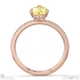 yellow natural diamond pear cut hidden halo sidestones engagement ring rose gold with 9k rose gold metal and pear shape diamond