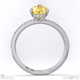 yellow natural diamond pear cut hidden halo side stones engagement ring white gold with 18k white gold metal and pear shape diamond