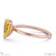 yellow lab grown diamond pear cut hidden halo engagement ring rose gold with 9k rose gold metal and pear shape diamond