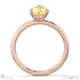 yellow lab grown diamond pear cut hidden halo engagement ring rose gold with 9k rose gold metal and pear shape diamond