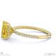yellow lab grown diamond radiant cut hidden halo side stones engagement ring yellow gold with 18k yellow gold metal and radiant shape diamond