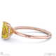 yellow natural diamond radiant cut hidden halo engagement ring rose gold with 9k rose gold metal and radiant shape diamond