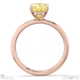 yellow natural diamond radiant cut hidden halo engagement ring rose gold with 9k rose gold metal and radiant shape diamond