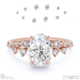 lab grown diamond oval round stardust engagement ring rose gold with 18k rose gold metal and oval shape diamond
