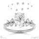 lab grown diamond oval stardust engagement ring white gold with 9k white gold metal and oval shape diamond