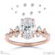 lab grown diamond oval round stardust engagement ring rose gold with 18k rose gold metal and oval shape diamond