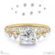 lab grown diamond cushion round stardust engagement ring yellow gold with 9k yellow gold metal and cushion shape diamond