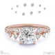 lab grown diamond cushion round stardust engagement ring rose gold with 9k rose gold metal and cushion shape diamond