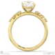 lab grown diamond cushion round stardust engagement ring yellow gold with 9k yellow gold metal and cushion shape diamond