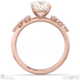 lab grown diamond cushion round stardust engagement ring rose gold with 9k rose gold metal and cushion shape diamond