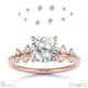 lab grown diamond cushion round stardust engagement ring rose gold with 9k rose gold metal and cushion shape diamond
