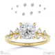 lab grown diamond cushion round stardust engagement ring yellow gold with 9k yellow gold metal and cushion shape diamond