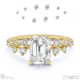 lab grown diamond emerald stardust engagement ring yellow gold with 9k yellow gold metal and emerald shape diamond