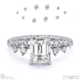 lab grown diamond emerald stardust engagement ring white gold with 9k white gold metal and emerald shape diamond