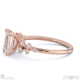 lab grown diamond emerald round stardust engagement ring rose gold with 9k rose gold metal and emerald shape diamond