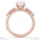 lab grown diamond emerald round stardust engagement ring rose gold with 9k rose gold metal and emerald shape diamond