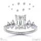 lab grown diamond emerald stardust engagement ring white gold with 9k white gold metal and emerald shape diamond
