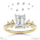 lab grown diamond emerald stardust engagement ring yellow gold with 9k yellow gold metal and emerald shape diamond