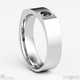 White Gold Rectangle Signet Black Diamond Mens Wedding Ring