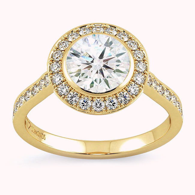 Antique Style Yellow Gold Diamond Engagement Rings