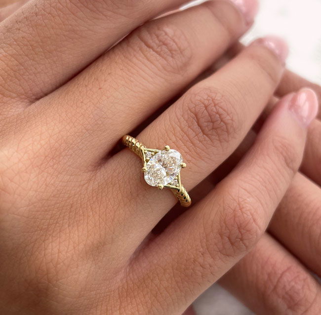 Intricate Design Yellow Gold Diamond Engagement Rings